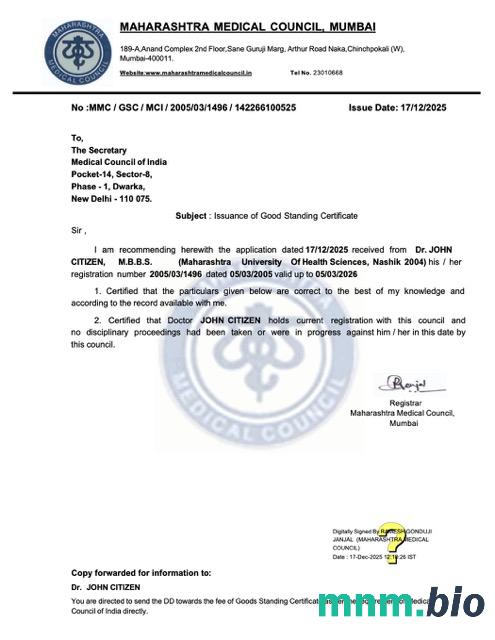 Wydanie przez Indie certyfikatu dobrej reputacji w formacie Word i PDF